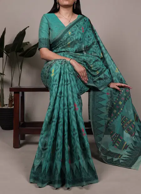 Ynf7414 Poly Cotton With Thread Weaving Work Saree Wholesalers In Delhi